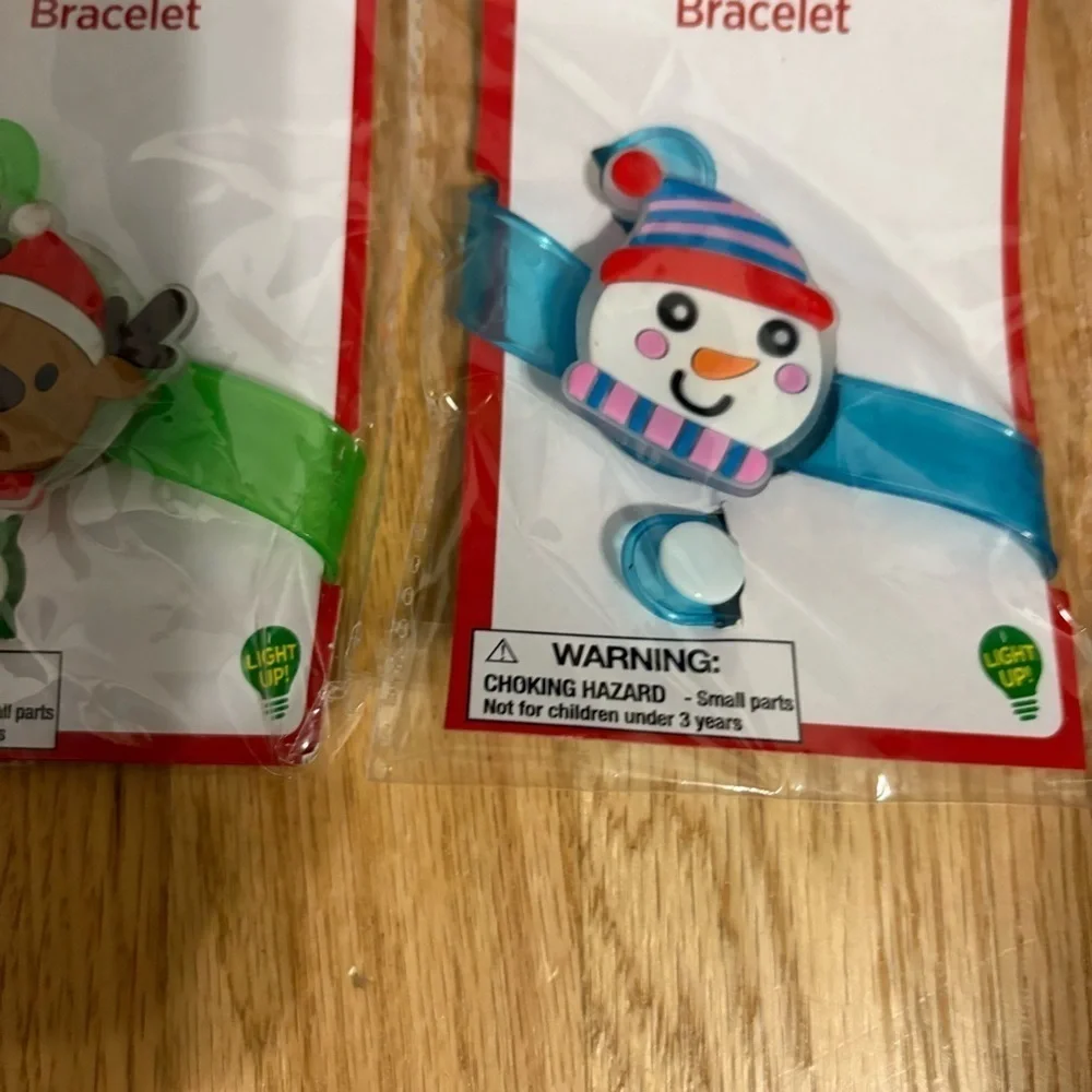 Festive Light-Up Bracelets - Reindeer and Snowman Kids Bundle Christmas NEW